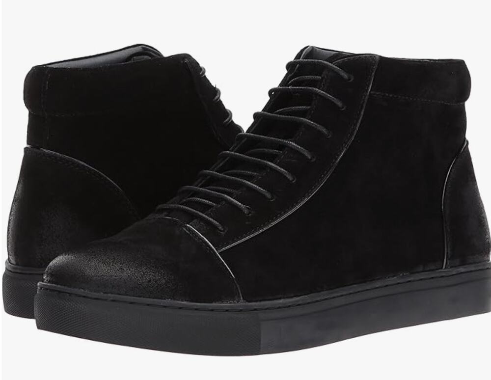 English Laundry Men Grundy Sneaker Boots 8 Black Suede Leather NWT Chukka Combat